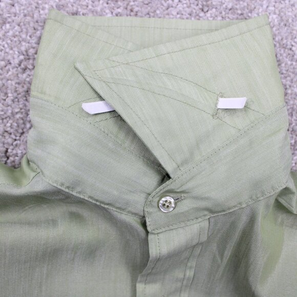 Vintage Sears Best Dress Shirt Mens 15 1/2, 33 Green Perma-Prest Poly/Cotton L/S - Picture 14 of 15